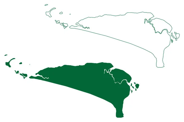 Sherbro Turtle Islands Republic Sierra Leone Salone Atlantic Ocean Map — 스톡 벡터