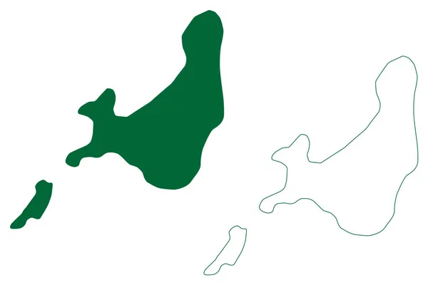 ナブヤウンゴ島 タンザニア連合共和国 ビクトリア湖 地図ベクトル図 スケッチブック Godsiba Map — ストックベクタ