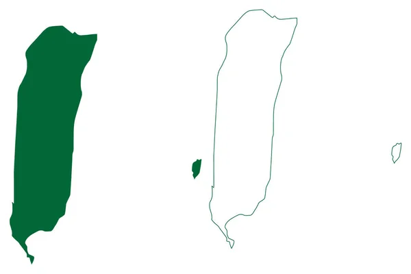 Mukawwar Och Mayetib Republiken Sudan Röda Havet Karta Vektor Illustration — Stock vektor