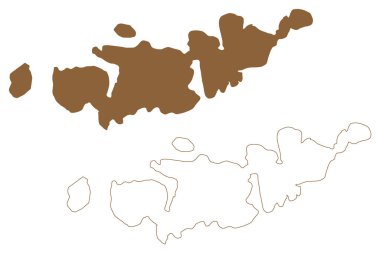 Caffarelli Adası (Batı Avustralya, Avustralya Cumhuriyeti, Korsan Takımadaları, Hint Okyanusu) harita vektör çizimi, çizim Caffarelli haritası