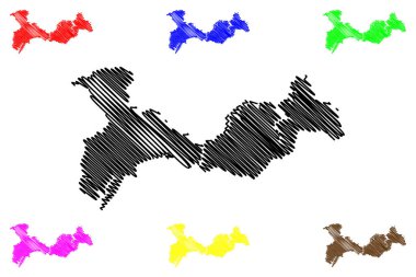 Dias dAvila Belediyesi (Bahia Eyaleti, Brezilya Federatif Cumhuriyeti) harita vektör çizimi, çizim Dias d 'Avila haritası