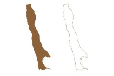 Bahçe adası (Batı Avustralya, Avustralya Cumhuriyeti, Hint Okyanusu) harita vektör çizimi, çizim ortalaması veya Meeandip haritası