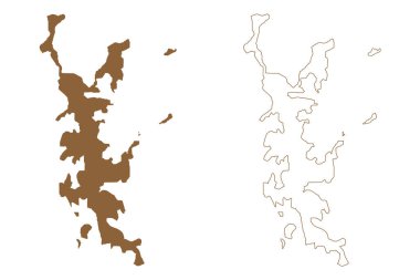 Bentinck Adası (Myanmar Cumhuriyeti, Burma, Mergui, Myeik Takımadası, Hint Okyanusu) harita çizimi, karalama çizimi Bentinck Kyun haritası