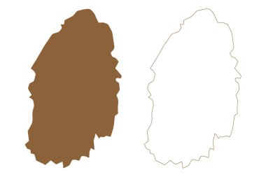 Battimalv Adası (Hindistan Cumhuriyeti, Nicobar Archipelago, Hint Okyanusu) harita vektör çizimi, çizim çizimi Battimalv haritası