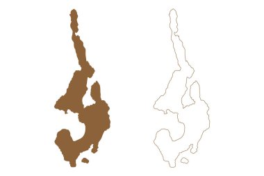 Ko Phi Phi Lee Adası (Tayland Krallığı, Siyam, Hint Okyanusu, Phi Phi Takımadası) harita çizimi, karalama çizimi Ko Phi Phi Leh haritası