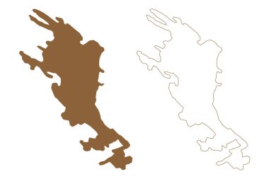 St. Marys Adası (Hindistan Cumhuriyeti, Hint Okyanusu) harita vektör çizimi, karalama Aziz Mary 's, Parashurama dveepa veya Hindistan cevizi adası ve Thonsepar haritası