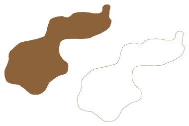 Qarzawit Adası (Umman Sultanlığı, Hint Okyanusu, Khuriya Muriya Adaları) harita vektör çizimi, çizim haritası