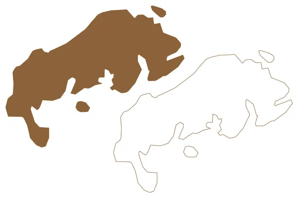 Карта Острова Пате Республика Кения Индийский Океан Архипелаг Ламу — стоковый вектор