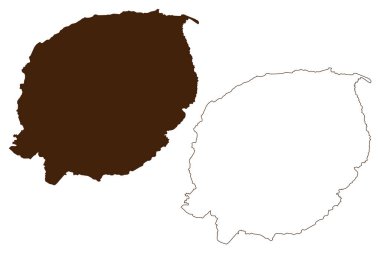 Baluan Adası (Yeni Gine, Pasifik Okyanusu, Bismarck Takımadaları, Deniz Kuvvetleri Adaları) harita vektör çizimi, çizim Aziz Patrick haritası