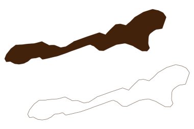 Pak Adası (Yeni Gine, Pasifik Okyanusu, Bismarck Takımadaları, Amirallik Adaları) harita vektör çizimi, çizim Pak haritası