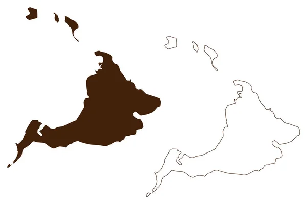 Rambutyo Insel Neuguinea Pazifischer Ozean Bismarck Archipel Admiralität Inseln Kartenvektorillustration — Stockvektor