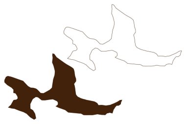 Emirau island (New Guinea, Pacific Ocean, Bismarck Archipelago, Mussau or St Matthias Islands) map vector illustration, scribble sketch Emira map