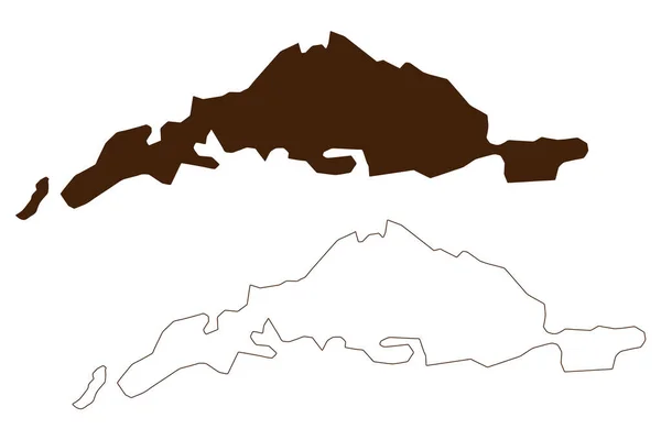 Dyaul Island New Guinea Pacific Ocean Bismarck Archipelago Map Vector — Διανυσματικό Αρχείο