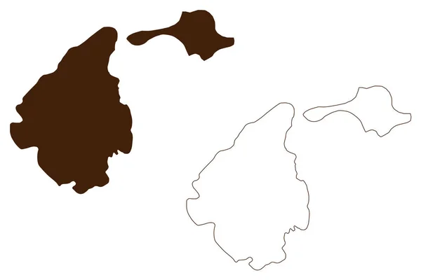 Isole Feni Nuova Guinea Oceano Pacifico Arcipelago Bismarck Mappa Vettoriale — Vettoriale Stock
