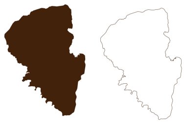 Lihir Adası (Yeni Gine, Pasifik Okyanusu, Bismarck Takımadası, Lihir Grubu) harita vektör çizimi, karalama çizimi Niolam haritası