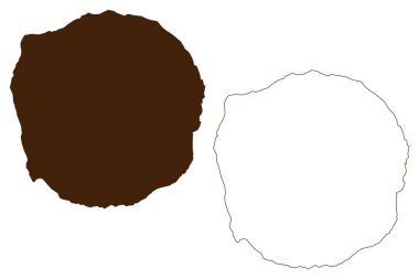 Manam Adası (Yeni Gine, Pasifik Okyanusu, Bismarck Takımadası) harita vektör çizimi, karalama çizimi Manam Motu haritası