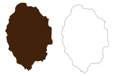 Agrihan Adası (Kuzey Mariana Adaları Eyaleti, Pasifik Okyanusu, Amerika Birleşik Devletleri) harita vektör çizimi, karalama çizimi Agrigan haritası