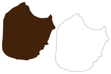 Farallon de Pajaros Adası (Kuzey Mariana Adaları Eyaleti, Pasifik Okyanusu, Amerika Birleşik Devletleri) harita vektör çizimi, çizim Uracus veya Urracas haritası