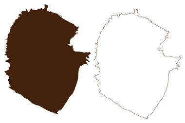 Guguan Adası (Kuzey Mariana Adaları Eyaleti, Pasifik Okyanusu, Amerika Birleşik Devletleri) harita vektör çizimi, karalama çizimi Guguan haritası