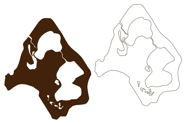 Карта Острова Майао Франция Французская Республика Тихий Океан Архипелаг Островов — стоковый вектор