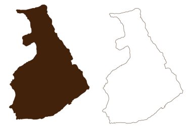 Baltra Adası (Ekvador Cumhuriyeti, Pasifik Okyanusu, Latin veya Güney Amerika, Galapagos Adaları, Archipielago de Colon) harita vektör çizimi, çizim çizimi Güney Seymour Adası