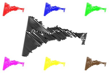 Santo Antonio do Ica Belediyesi (Amazonas Eyaleti, Brezilya Belediyeleri, Brezilya Federatif Cumhuriyeti) harita vektör çizimi, çizim Santo Antonio do Ica haritası