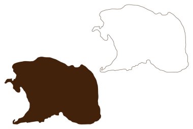 Darwin Adası (Ekvador Cumhuriyeti, Pasifik Okyanusu, Latin veya Güney Amerika, Galapagos Adaları, Archipielago de Colon) harita vektör çizimi, karalama çizimi Isla Culpepper haritası