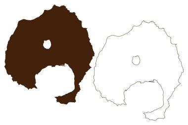 Genovesa adası (Ekvador Cumhuriyeti, Pasifik Okyanusu, Latin veya Güney Amerika, Galapagos Adaları, Archipielago de Colon) harita vektör çizimi, çizim Isla Tower haritası