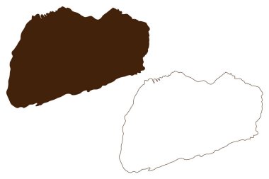 Kuzey Seymour Adası (Ekvador Cumhuriyeti, Pasifik Okyanusu, Latin veya Güney Amerika, Galapagos Adaları, Archipielago de Colon) harita vektör çizimi, çizim Isla Seymour Norte haritası