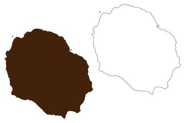 Pinzon Adası (Ekvador Cumhuriyeti, Pasifik Okyanusu, Latin veya Güney Amerika, Galapagos Adaları, Archipielago de Colon) harita vektör çizimi, çizim Isla Duncan haritası