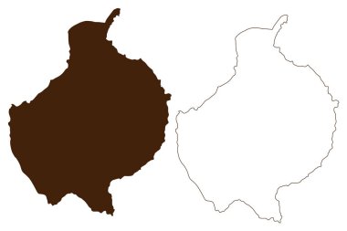 Rabida Adası (Ekvador Cumhuriyeti, Pasifik Okyanusu, Latin ya da Güney Amerika, Galapagos Adaları, Archipielago de Colon) harita vektör çizimi, çizim Isla Jervis haritası