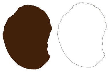 Daphne Major Adası (Ekvador Cumhuriyeti, Pasifik Okyanusu, Latin veya Güney Amerika, Galapagos Adaları, Archipielago de Colon) harita vektör çizimi, karalama çizimi Daphne Major Adası haritası