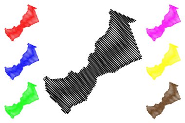 Senador Guiomard Belediyesi (Acre Eyaleti, Brezilya Belediyesi, Federatif Brezilya Cumhuriyeti) harita vektör çizimi, çizim Senador Guiomard haritası