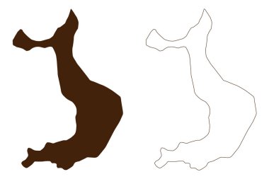 Kurt Adası (Ekvador Cumhuriyeti, Pasifik Okyanusu, Latin veya Güney Amerika, Galapagos Adaları, Archipielago de Colon) harita vektör çizimi, çizim Isla Wenman haritası