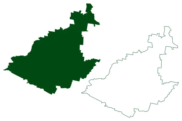 Aguascalientes Município Estado Livre Soberano Aguascalientes México Estados Unidos Mapa —  Vetores de Stock