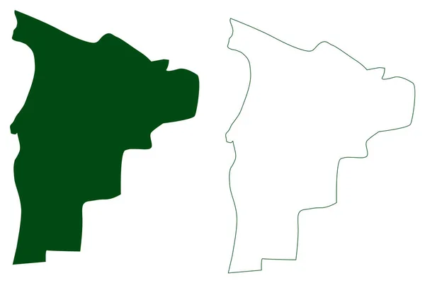 セイバプラヤ自治体 メキシコ カンペチェの自由と主権国家 地図ベクトル図 スクリブルスケッチセイバプラヤ地図 — ストックベクタ