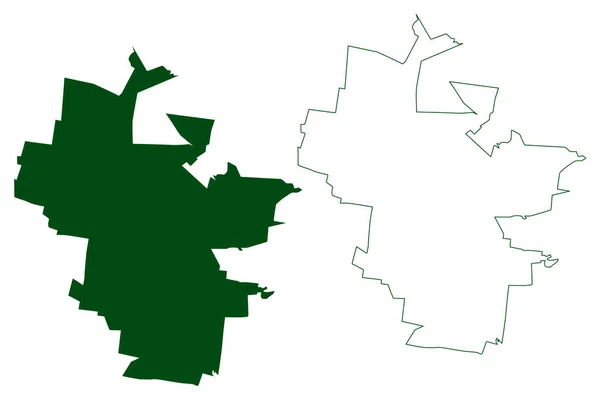 Cepeda市 墨西哥合众国科阿维拉 德萨拉戈萨自由和主权州 地图矢量图解 涂鸦草图Cepeda将军地图 — 图库矢量图片