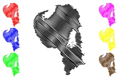 Bolşoy Solovetsky adası (Rusya, Rusya Federasyonu, Beyaz Deniz) harita vektör çizimi, çizim Bolşoy Solovetsky haritası