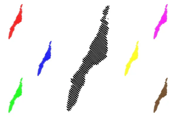 宿务岛 东南亚 菲律宾共和国 维萨扬群岛或群岛 地图矢量图解 宿务省速写草图 Sugbo地图 — 图库矢量图片