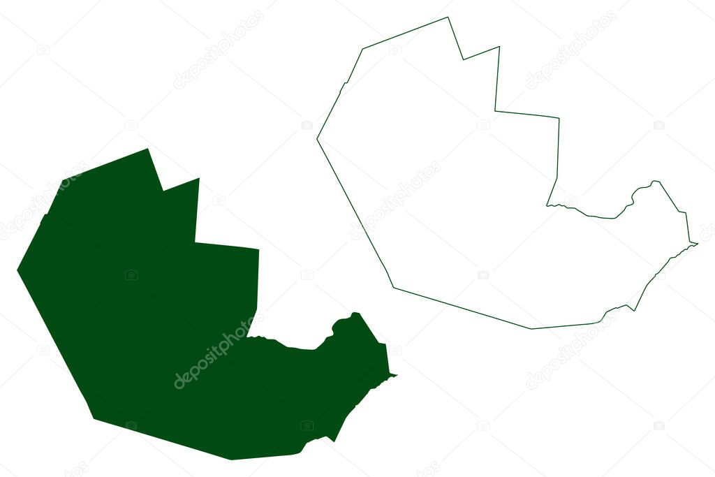 Zaragoza municipality (Free and Sovereign State of Coahuila de Zaragoza, Mexico, United Mexican States) map vector illustration, scribble sketch map