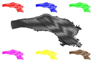 Coğrafi Toplum Adası (Danimarka Krallığı, Grönland, Kuzey Amerika) harita vektör çizimi, çizim Coğrafi Toplum haritası