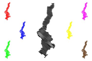 Karpathos adası (Yunanistan, Yunanistan, Dodecanese takımadaları) harita vektör çizimi, çizim çizimi Carpathos haritası