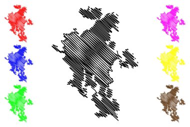 Kaurissalo Adası (Finlandiya Cumhuriyeti) harita vektör çizimi, çizim Kaurissalo haritası