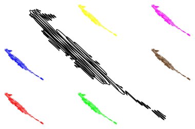 Kornati Adası (Hırvatistan Cumhuriyeti) harita vektör çizimi, çizim Kornati haritası