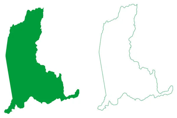 Santa Cruz Vitoria市 巴西联邦共和国巴伊亚州 地图矢量图解 笔迹草图 — 图库矢量图片