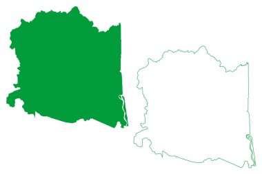 Una belediyesi (Bahia Eyaleti, Brezilya Federatif Cumhuriyeti) harita vektör çizimi, çizim Una haritası