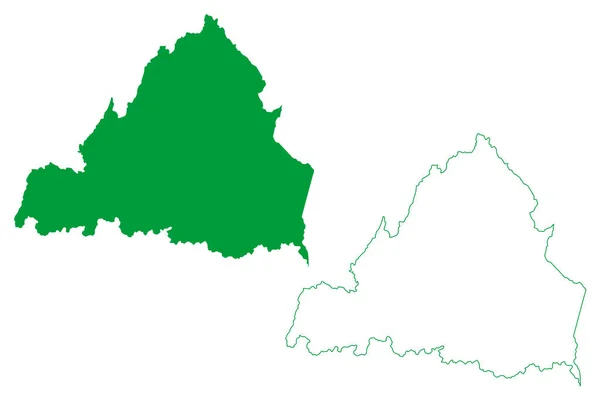 瓜拉尼加市 巴伊亚州 巴西市 巴西联邦共和国 地图矢量图解 速写草图瓜拉尼加地图 — 图库矢量图片