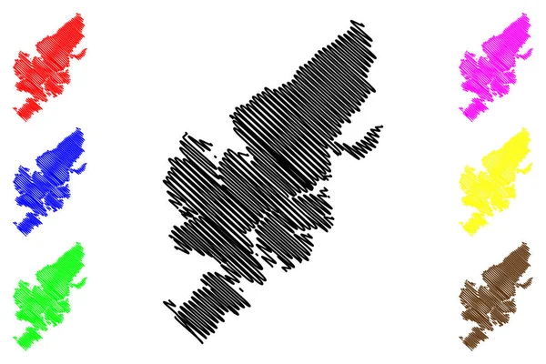 Île Lewis Harris Royaume Uni Grande Bretagne Irlande Nord Hébrides — Image vectorielle