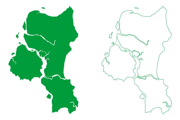 Gmina Kair Stan Bahia Gminy Brazylii Federacyjna Republika Brazylii Mapa — Wektor stockowy