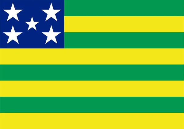 Flag Goias State Federative Republic Brazil Four Green Four Yellow — 스톡 벡터